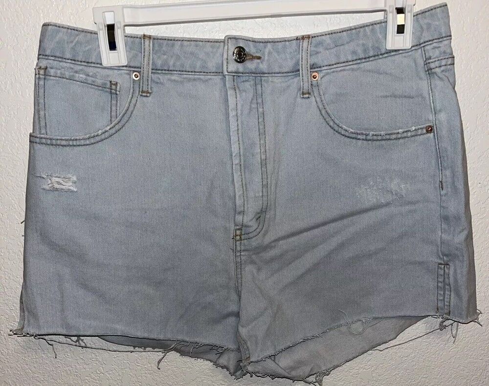 Wild Fable Jean Shorts Super High Rise Cutoff Button Fly Distressed size 14/2.5